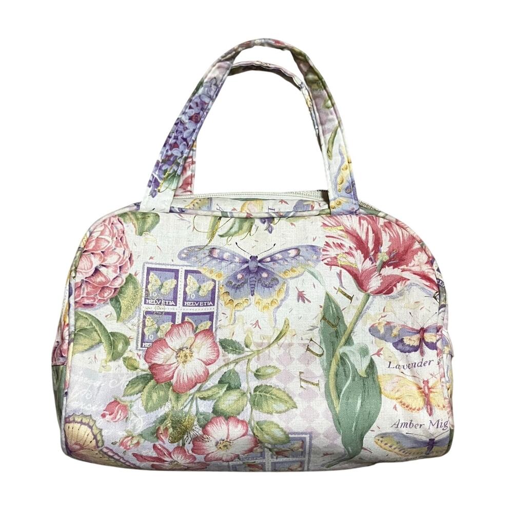 Vintage Floral Tapestry Mini Handbag Butterfly Cottagecore Pastel Vera Bradley